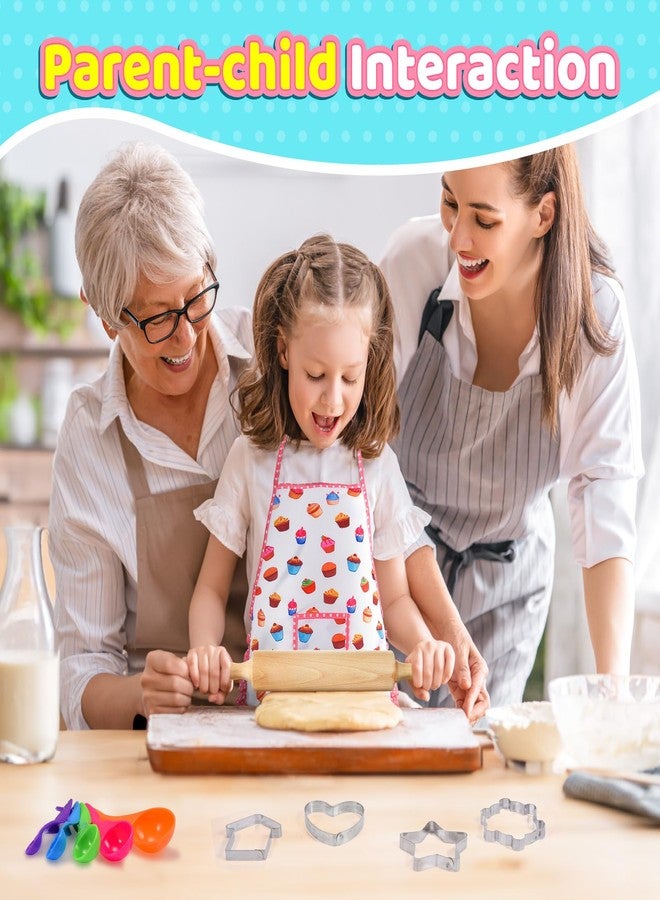 Toyze هدايا عيد ميلاد من تويز للفتيات من عمر 3 إلى 8 سنوات، مريلة لطيفة للفتيات، طقم طبخ للأطفال، ألعاب للأطفال الصغار، قبعة ومريلة طاهٍ للأطفال، هدايا صغيرة لعيد الفصح وعيد الميلاد، لون أبيض مع كتاب طبخ - Image 2